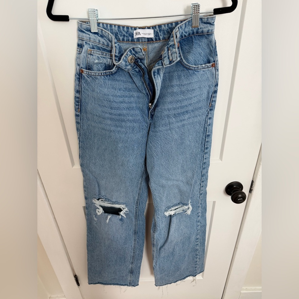 Zara cut off wide leg denim